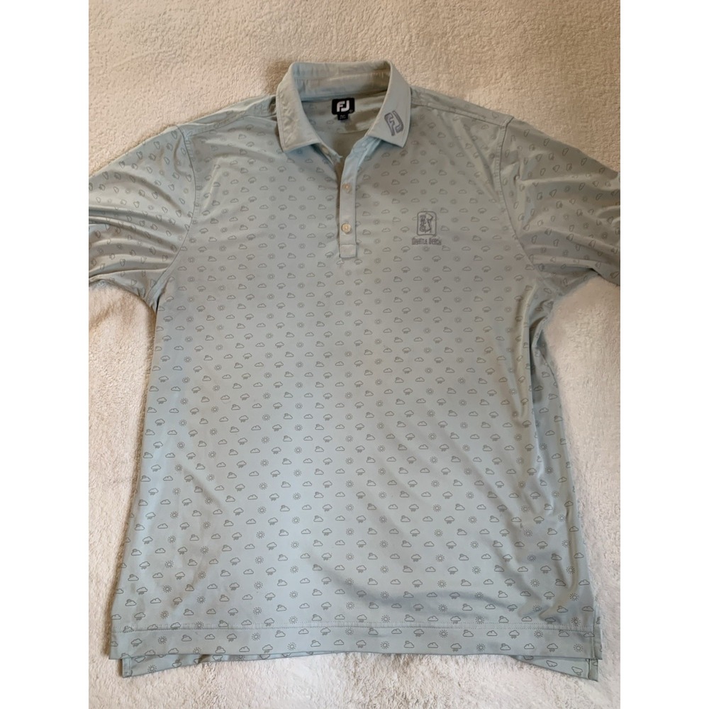 FootJoy FJ Golf Polo Mens Large Blue‎ Weather Short Sleeve Shirt Myrtle Beach